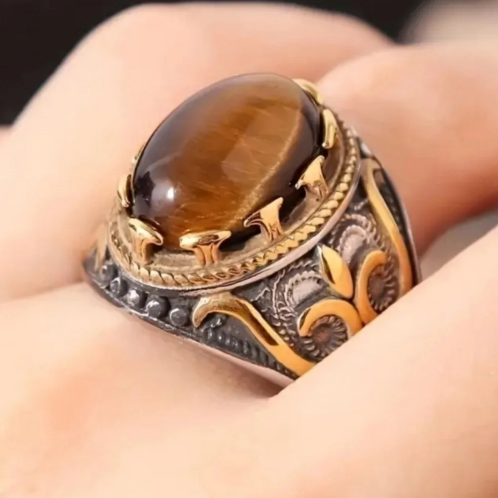 Gold and Brown Men's Ring Sz 10